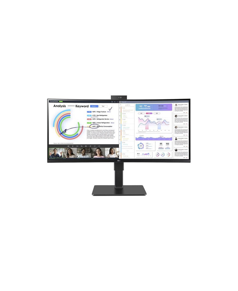 LG 34BQ77QC-B 34" UltraWide WQHD IPS Monitor with Built-in Webcam and Mic