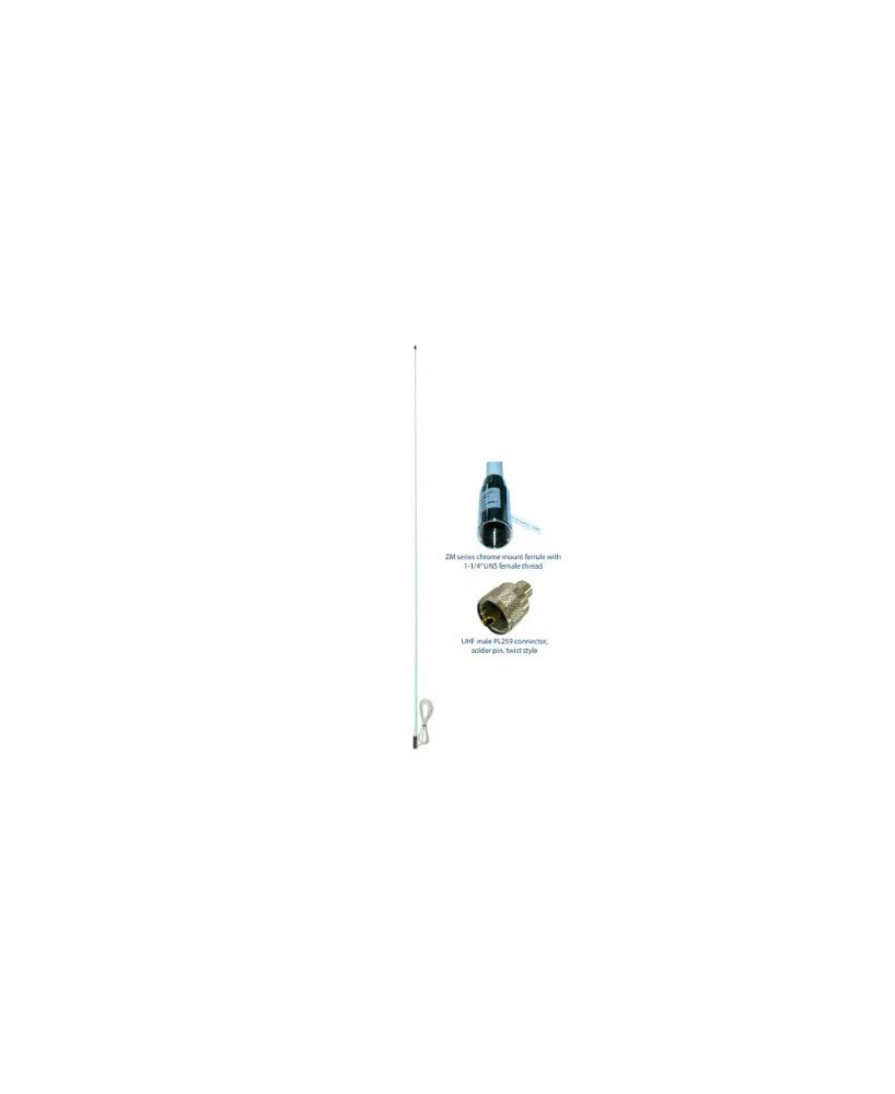 ZCG 156 to 162 MHz ZM24-VHF 5 dBi VHF Marine Deck Mount Antenna ACC-ZC-00070