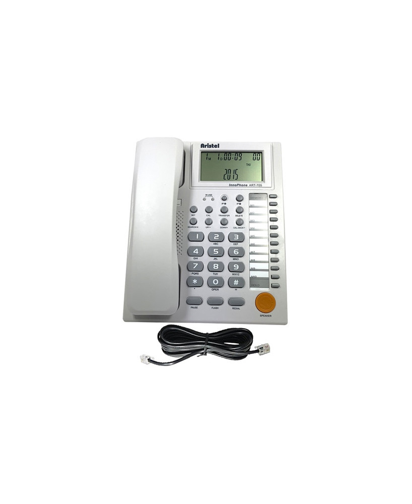 Aristel Single Line 16 Key Analogue Telephone in White ART705BULK - (Pack of 20)