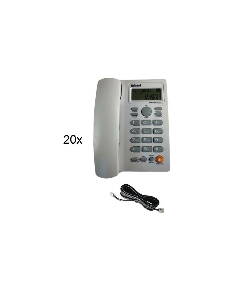 Aristel ART-504 Single Line Telephone Handset in White ART504BULK - (Pack of 20)