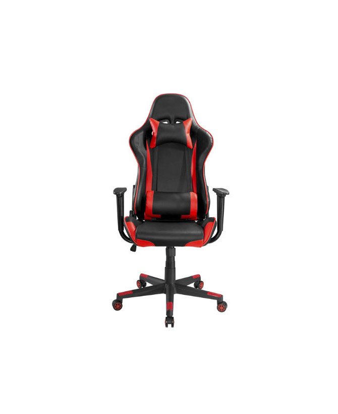 Brateck PU Leather Gaming Chair in Black Red with Headrest and Lumbar Support CH06-12