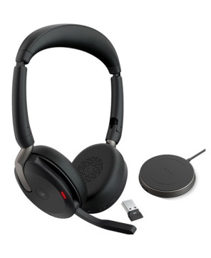 Jabra Evolve2 65 Flex USB-A MS Stereo Wireless Bluetooth Headset with Wireless Charger 26699-999-989