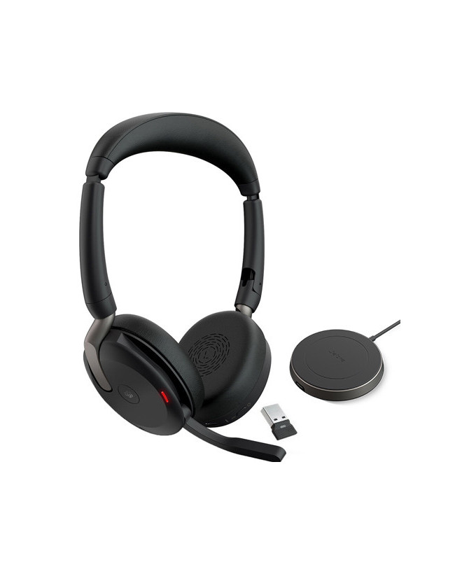 Jabra Evolve2 65 Flex USB-A MS Stereo Wireless Bluetooth Headset with Wireless Charger 26699-999-989