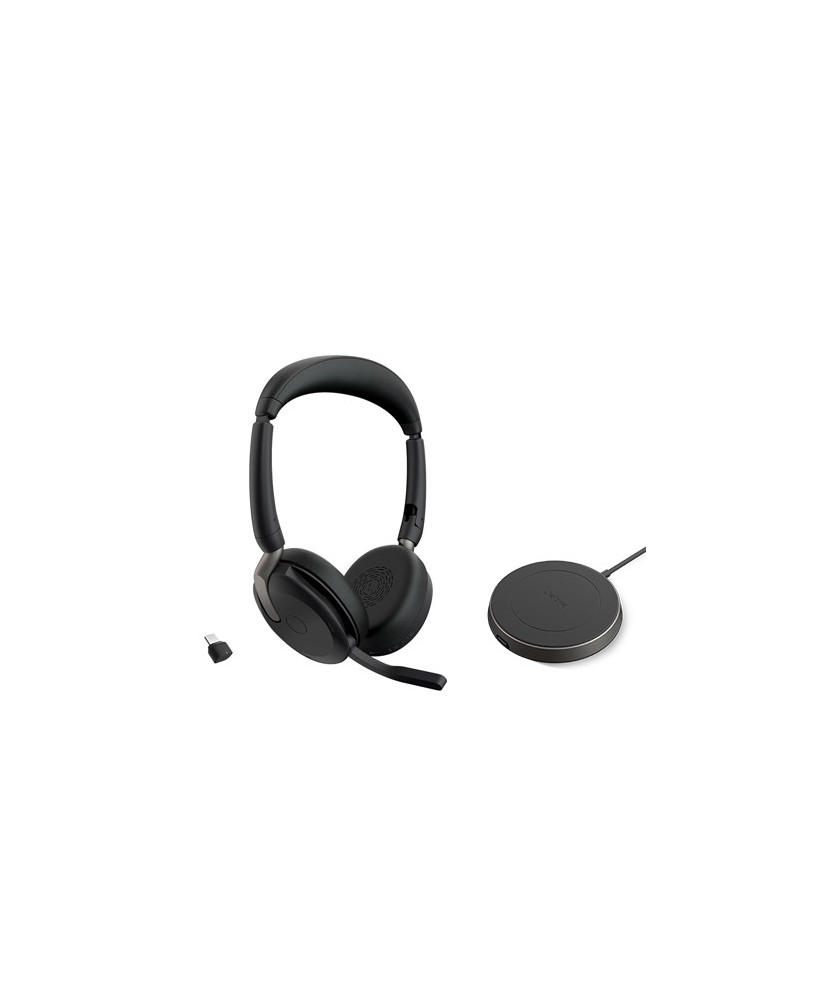 Jabra Evolve2 65 Flex USB-C UC Stereo Wireless Bluetooth Headset with Wireless Charger 26699-989-889