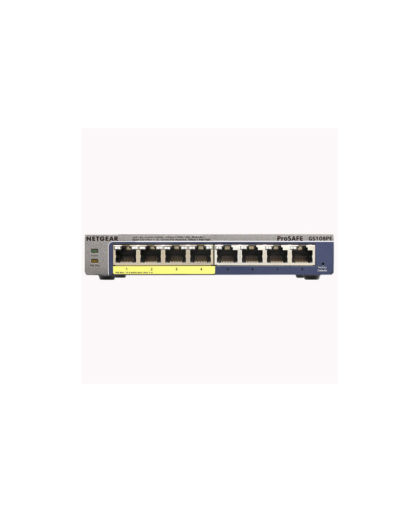 Netgear ProSafe GS108PE 8-port Switch with 4-Port PoE GS108PE-300AJS