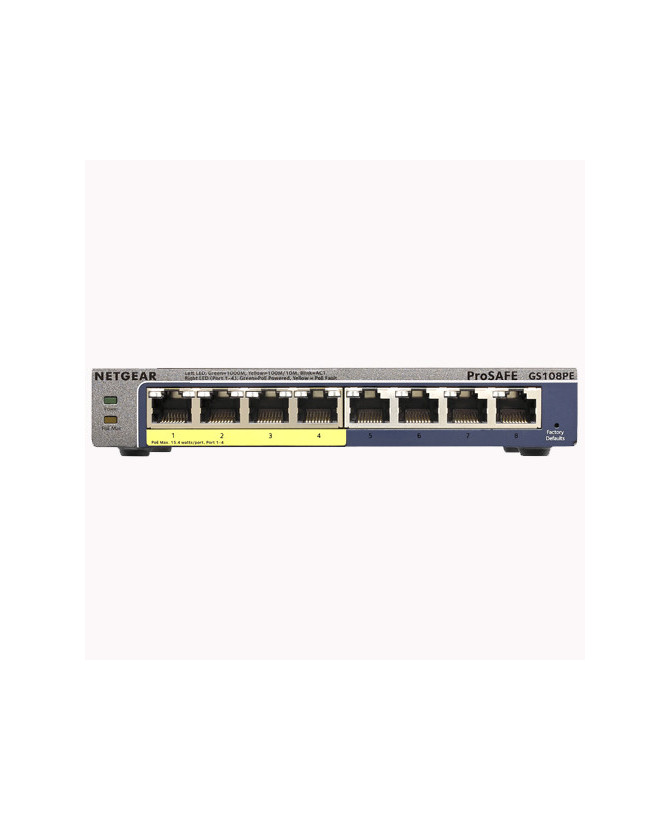 Netgear ProSafe GS108PE 8-port Switch with 4-Port PoE GS108PE-300AJS