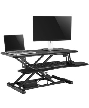 Brateck Electric Sit-Stand Desk Converter with Keyboard Tray Deck DWS15-02