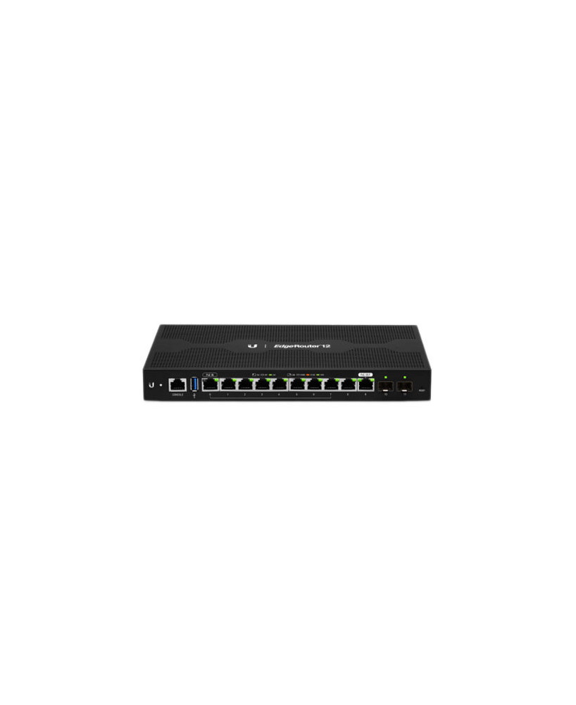 Ubiquiti EdgeRouter 12 10-Port 2 SFP Ports Gigabit Router with 1GB RAM and 1GHz Quad Core Processor ER-12