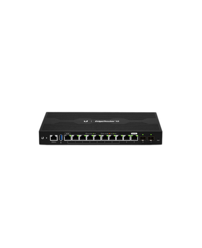 Ubiquiti EdgeRouter 12 10-Port 2 SFP Ports Gigabit Router with 1GB RAM and 1GHz Quad Core Processor ER-12