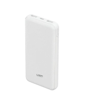 USP 10000mAh 37W USB-C + Dual USB-A Power Bank in White 697289020807