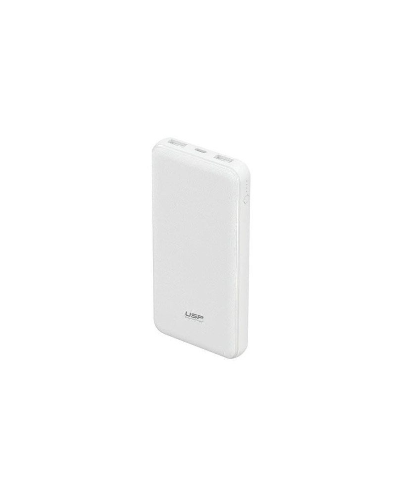 USP 10000mAh 37W USB-C + Dual USB-A Power Bank in White 697289020807