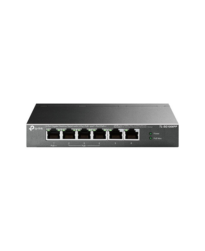 TP-Link 6-Port Gigabit Desktop Switch with 3-Port PoE+ and 1-Port PoE++ TL-SG1006PP