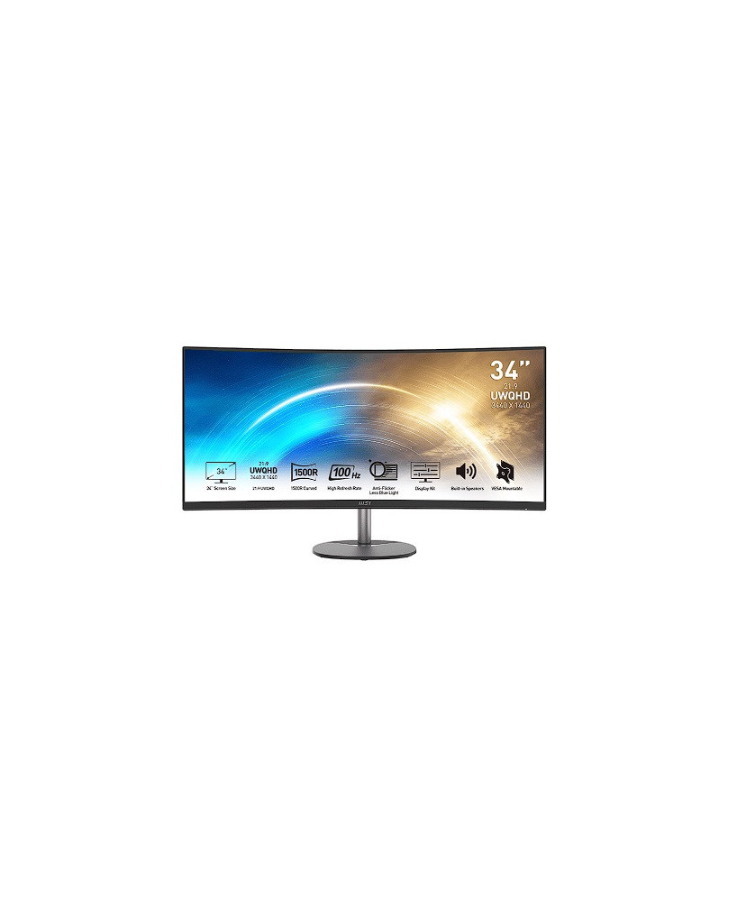 MSI PRO MP341CQ 34" Ultrawide Curved Business Monitor