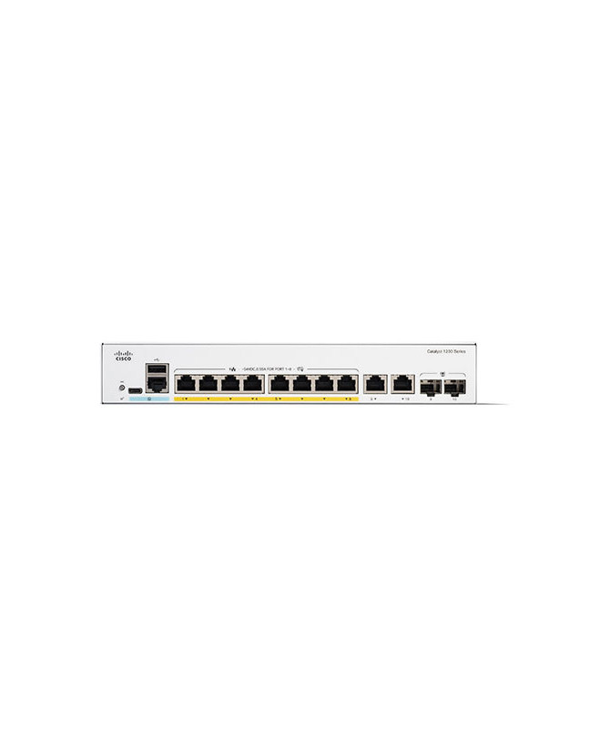 Cisco Catalyst 1200 8-Port PoE+ Gigabit Switch with 2x Combo Ports C1200-8P-E-2G