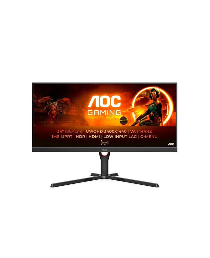 AOC 34" QHD 1MS IPS LED Gaming Monitor U34G3XM/EU