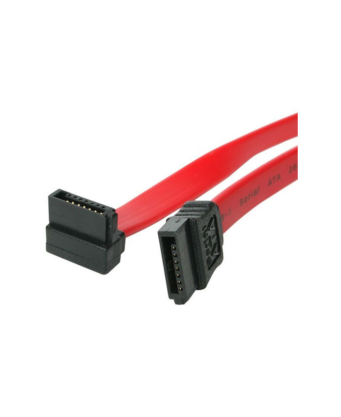 Startech 60.96cm SATA to Right Angle SATA Serial ATA Cable in Red SATA24RA1 for Workstation, Server, Hard Drive and Computer Case