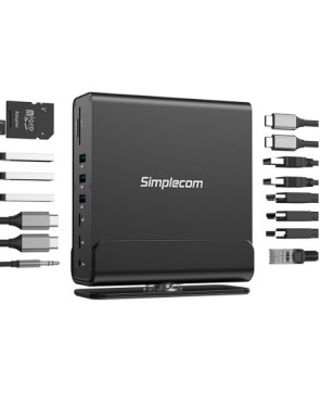 Simplecom CHT815 15-in-1 USB-C 4K Triple Display MST Docking Station with Dual HDMI DP