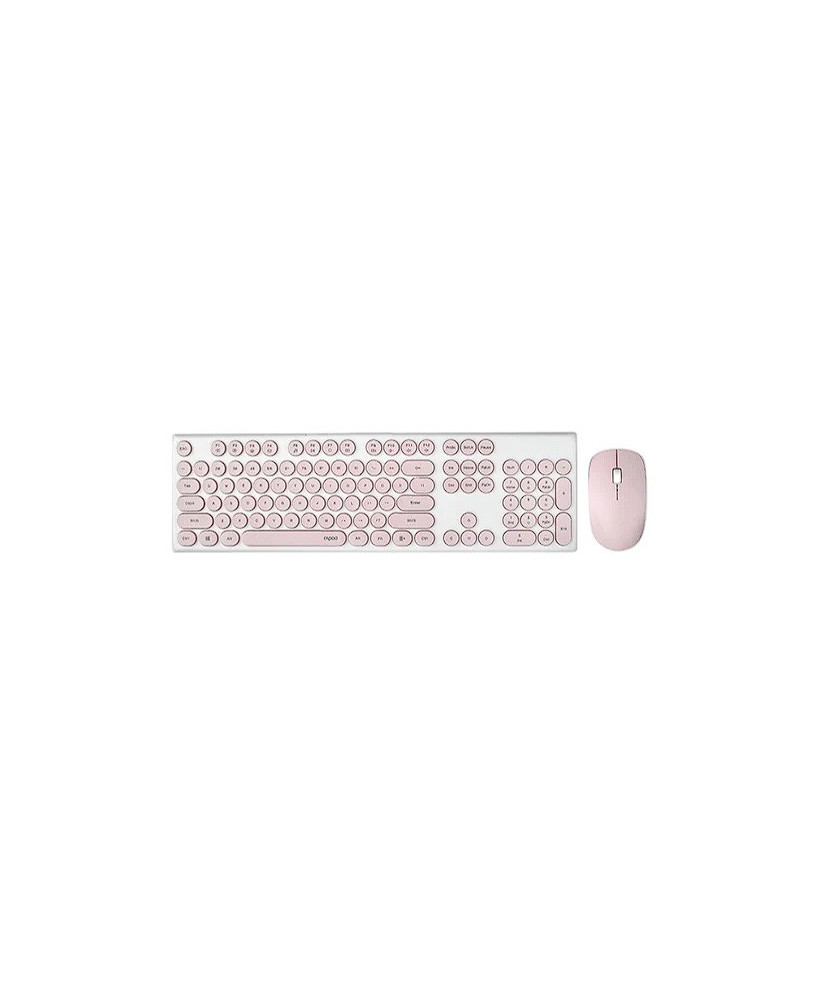 Rapoo X260S Wireless Optical Mouse and Keyboard in Pink X260S-PINK