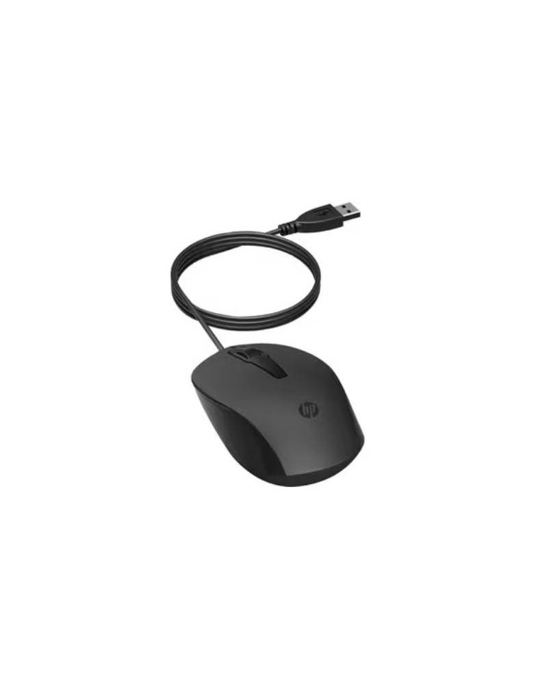 HP 150 1600 dpi USB-A Optical Wired Mouse in Black 240J6AA