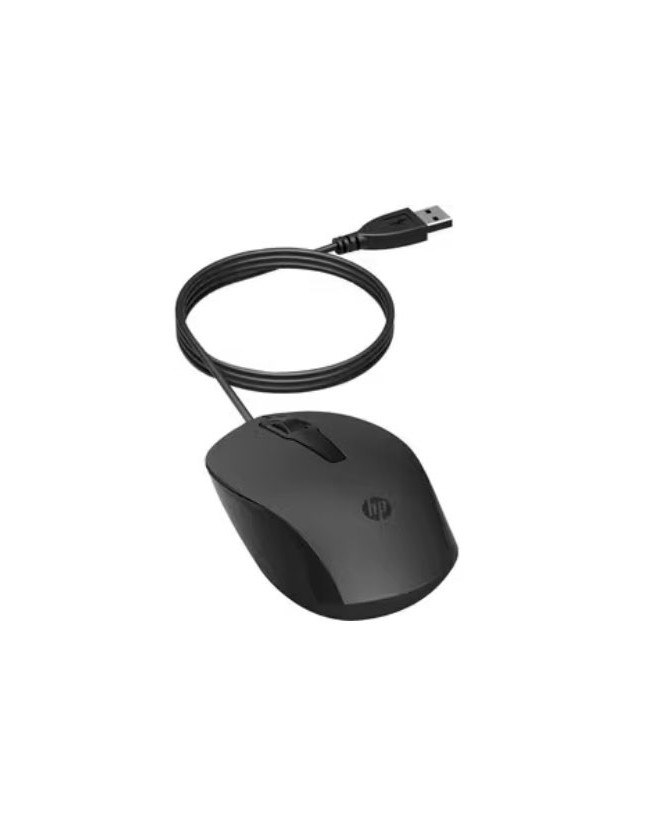 HP 150 1600 dpi USB-A Optical Wired Mouse in Black 240J6AA