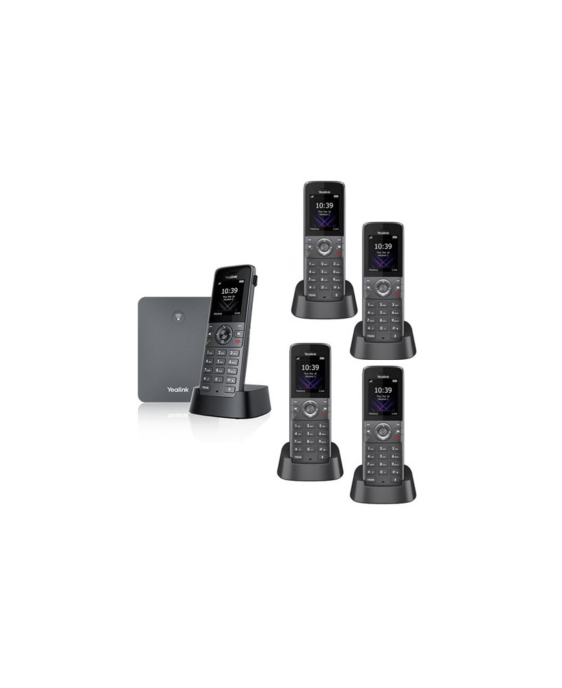 Bundle Yealink W73P High-Performance IP DECT Phone System with W73H Handset & W70B Base Station + 4X W73H Additional DECT Handsets