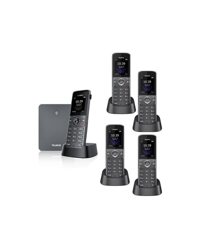 Bundle Yealink W73P High-Performance IP DECT Phone System with W73H Handset & W70B Base Station + 4X W73H Additional DECT Handsets