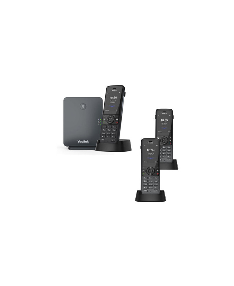 Bundle Yealink W78P Wireless DECT Phone System with W78H Handset and W70B Base Station + 2X W78H Additional Handset