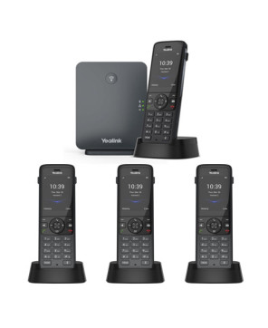 Bundle Yealink W78P Wireless DECT Phone System with W78H Handset and W70B Base Station + 3X W78H Additional Handset