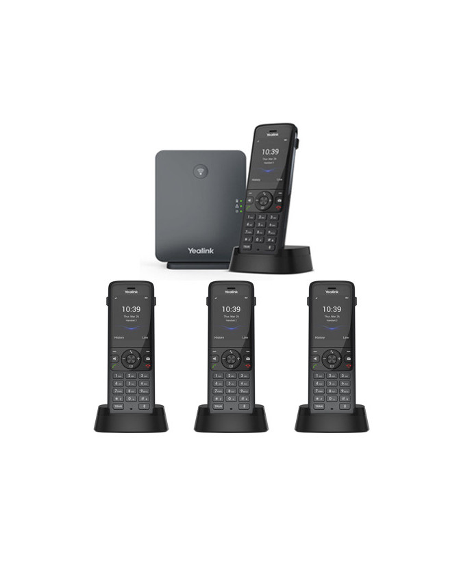 Bundle Yealink W78P Wireless DECT Phone System with W78H Handset and W70B Base Station + 3X W78H Additional Handset