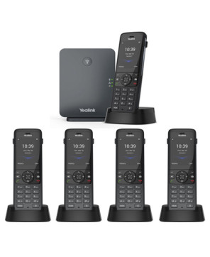 Bundle Yealink W78P Wireless DECT Phone System with W78H Handset and W70B Base Station + 4X W78H Additional Handset