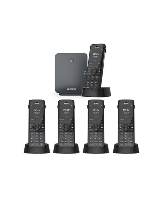 Bundle Yealink W78P Wireless DECT Phone System with W78H Handset and W70B Base Station + 4X W78H Additional Handset