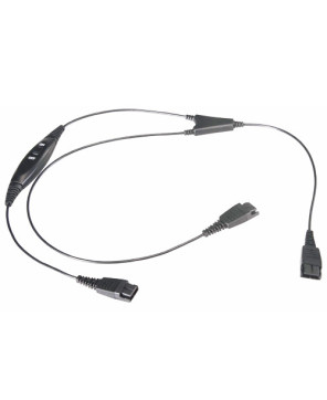 TTS-QD008 P-QD to 2xQD Training Adapter Cable with Mute Switch for Plantronics QD Headsets