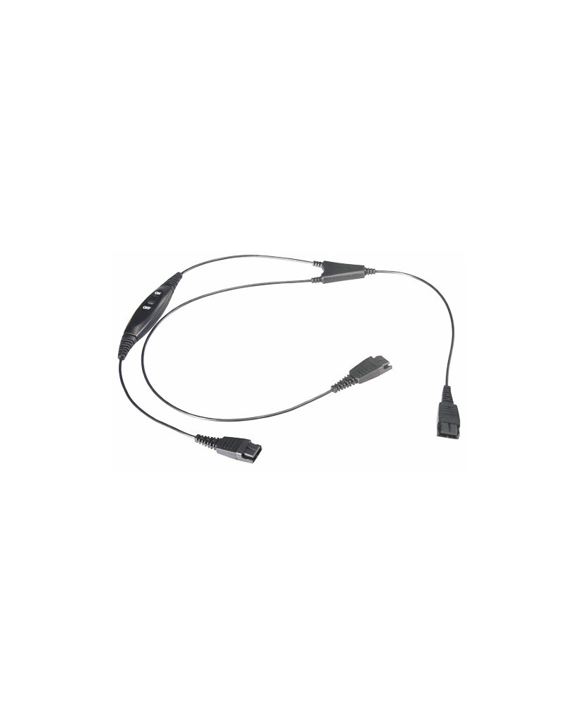 TTS-QD008 P-QD to 2xQD Training Adapter Cable with Mute Switch for Plantronics QD Headsets