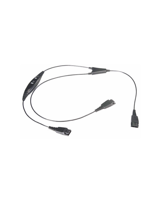 TTS-QD008 P-QD to 2xQD Training Adapter Cable with Mute Switch for Plantronics QD Headsets