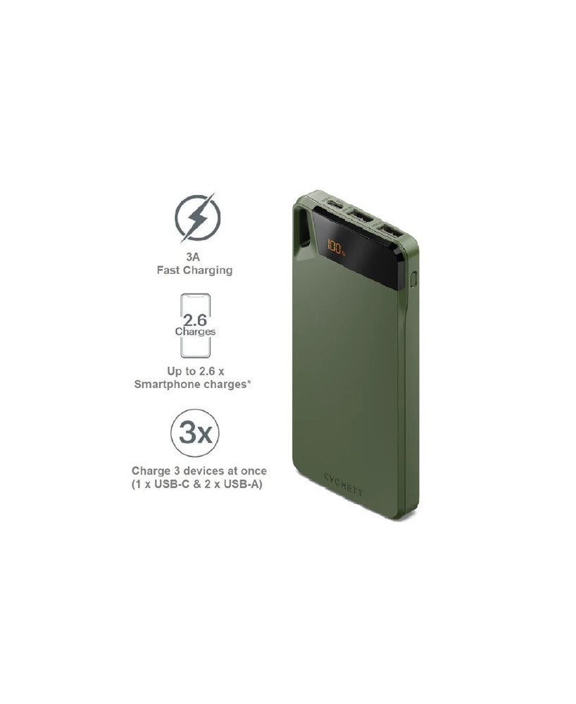 Cygnett ChargeUp Boost 4th Gen 10K mAh Power Bank in Green CY4746PBCHE