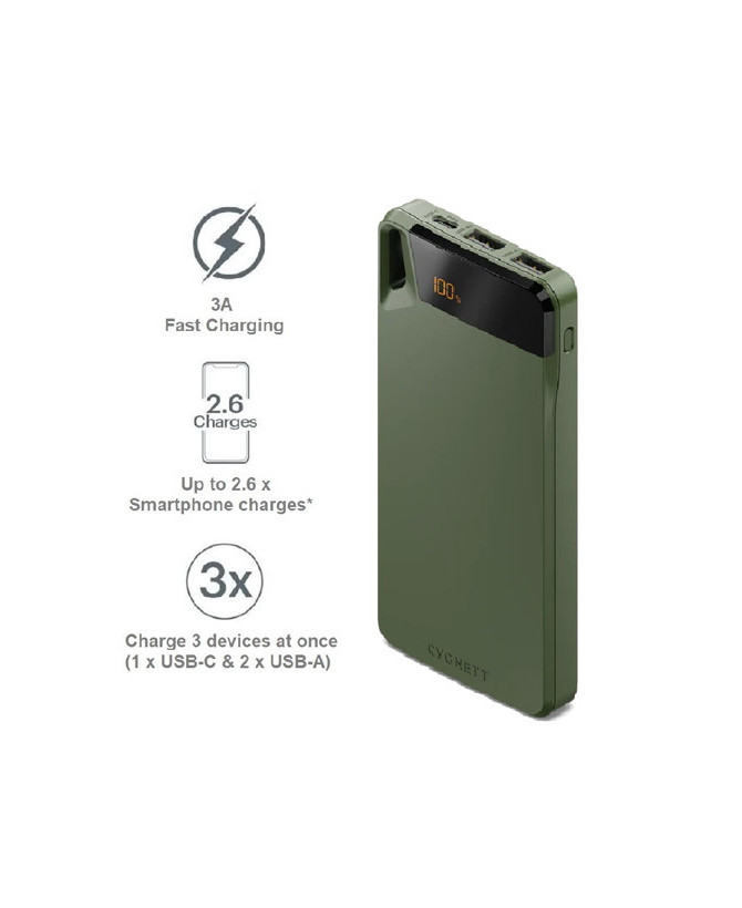 Cygnett ChargeUp Boost 4th Gen 10K mAh Power Bank in Green CY4746PBCHE