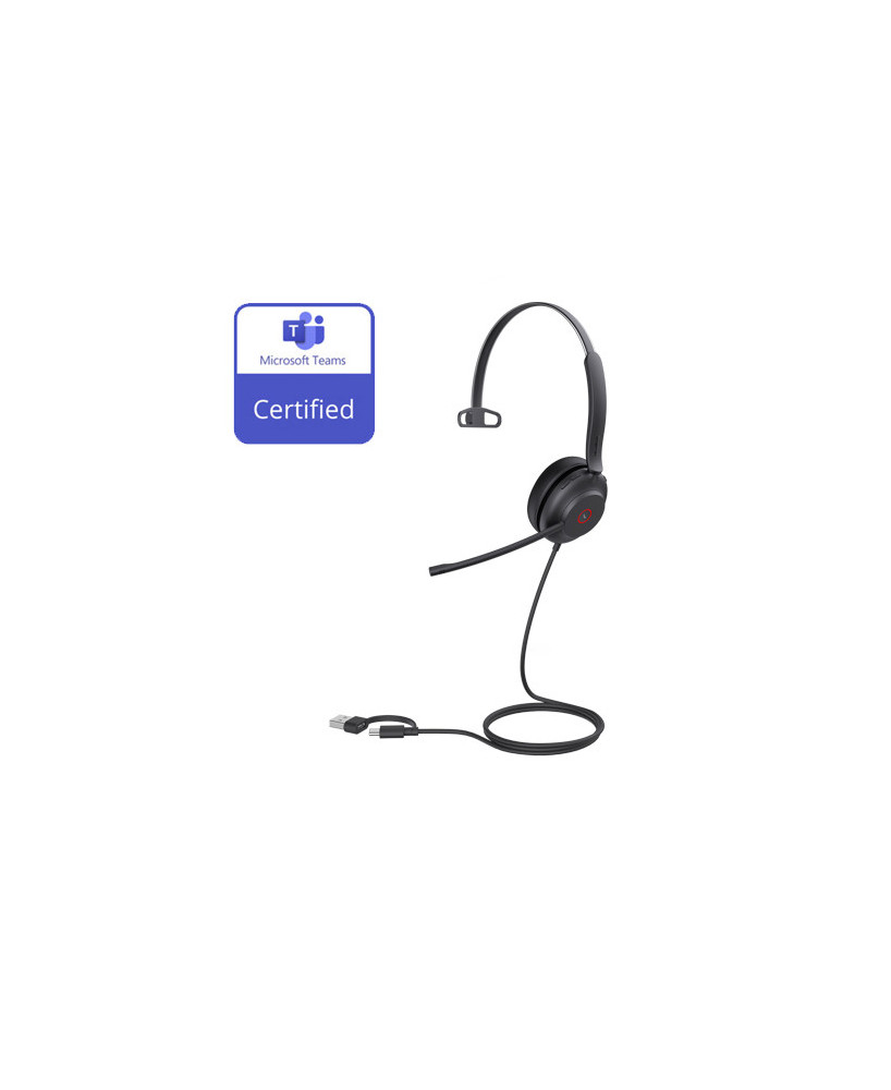 Yealink UH37 TEAMS Certified USB-C/USB-A Wired Mono Headset TEAMS-UH37-M-CA