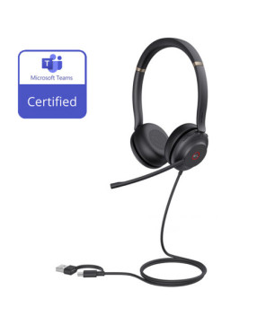 Yealink UH37 TEAMS Certified USB-C/USB-A Wired Stereo Headset TEAMS-UH37-D-CA