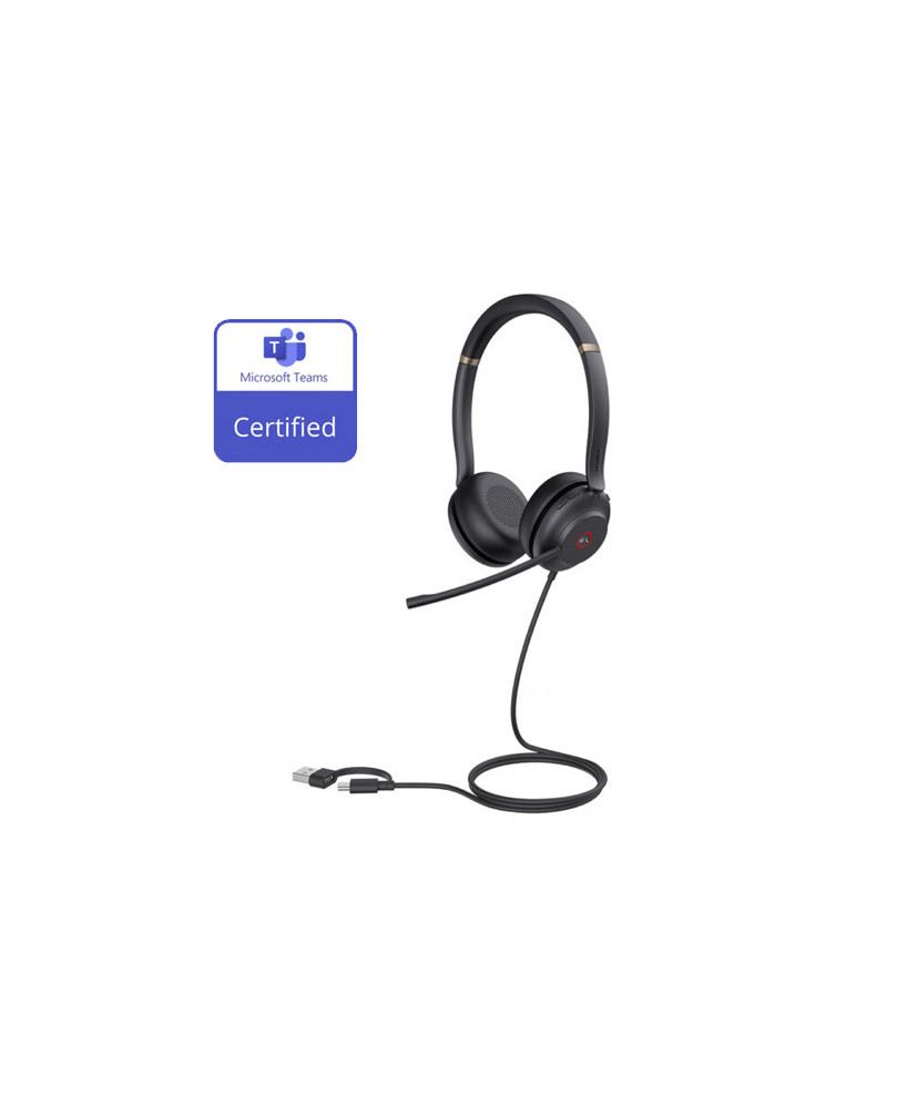 Yealink UH37 TEAMS Certified USB-C/USB-A Wired Stereo Headset TEAMS-UH37-D-CA