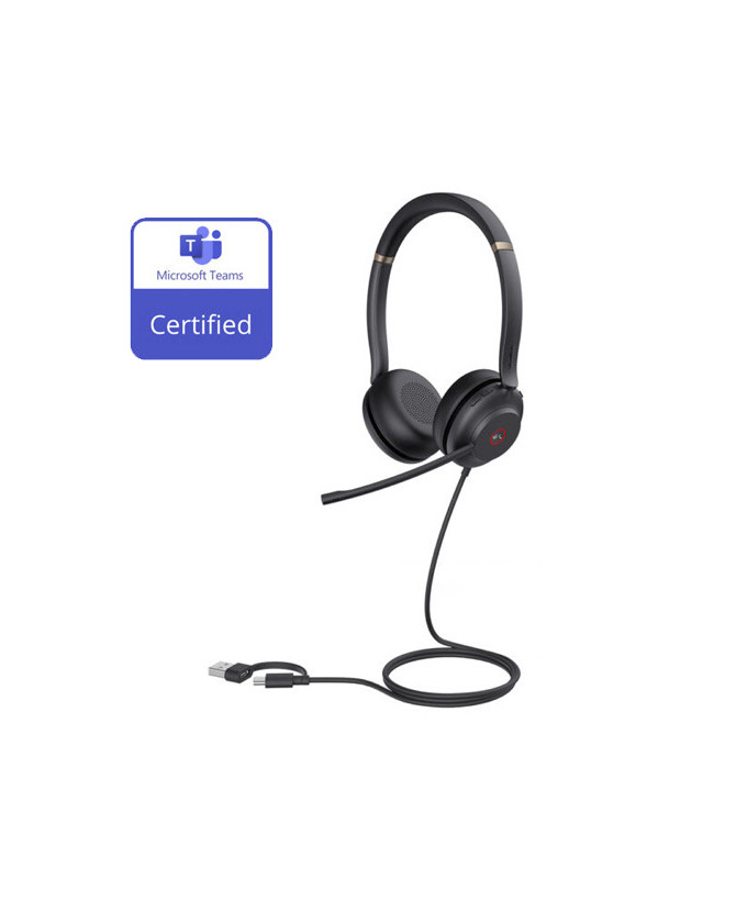 Yealink UH37 TEAMS Certified USB-C/USB-A Wired Stereo Headset TEAMS-UH37-D-CA