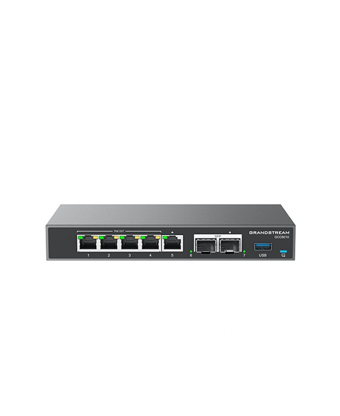 Grandstream UC + Networking Convergence Solutions with 2 x 2.5 Gigabit SFP ports, 5 x Gigabit Ethernet ports Network Switch Built-in IP PBX, firewall, and VPN router GCC6010