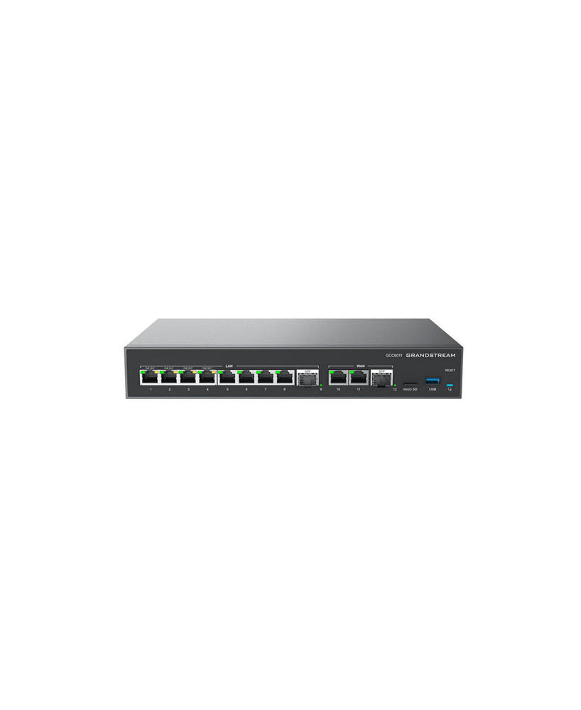 Grandstream UC + Networking Convergence Solutions with 2 x 2.5 Gigabit SFP port and 10 x Gigabit Ethernet ports Network Switch, Built-in IP PBX, Firewall, and VPN router GCC6011