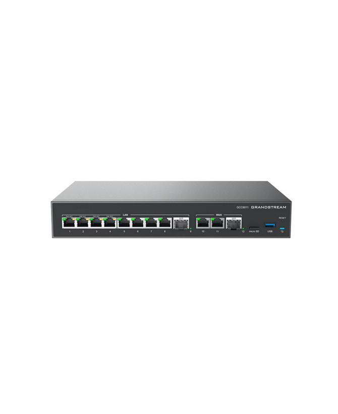 Grandstream UC + Networking Convergence Solutions with 2 x 2.5 Gigabit SFP port and 10 x Gigabit Ethernet ports Network Switch, Built-in IP PBX, Firewall, and VPN router GCC6011