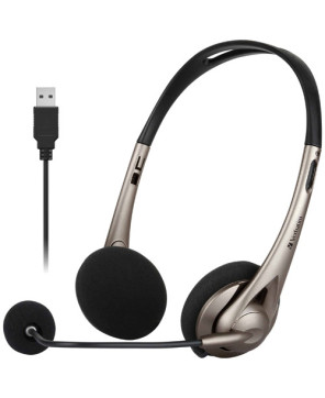 Verbatim Multimedia USB Stereo Headset with Boom Mic Headphone 66556