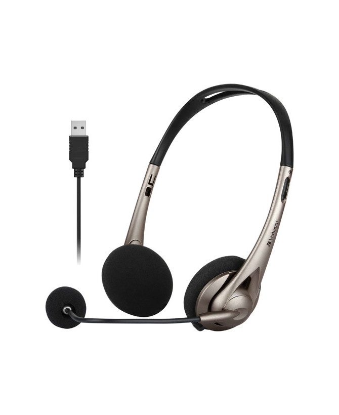 Verbatim Multimedia USB Stereo Headset with Boom Mic Headphone 66556