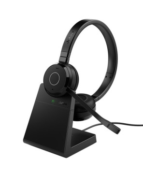 Jabra Evolve 65 TE UC Stereo Bluetooth Wireless USB-A Headset with Charge Stand 6699-833-499