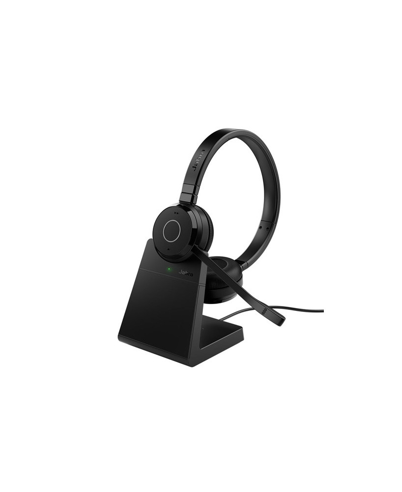 Jabra Evolve 65 TE UC Stereo Bluetooth Wireless USB-A Headset with Charge Stand 6699-833-499