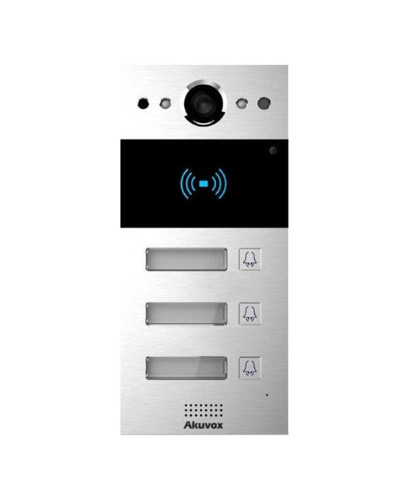 Akuvox R20B X3 SIP Surface Mount Video 3 Button Intercom with 2 Relays and RF card reader R20B-X3