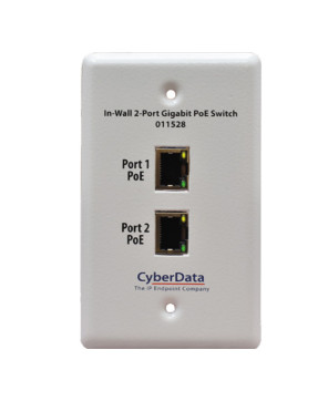 CyberData In-Wall 2-Port Gigabit PoE Switch 011528