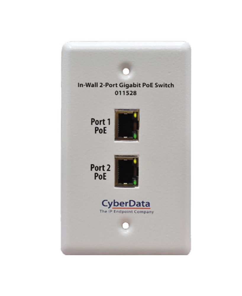 CyberData In-Wall 2-Port Gigabit PoE Switch 011528